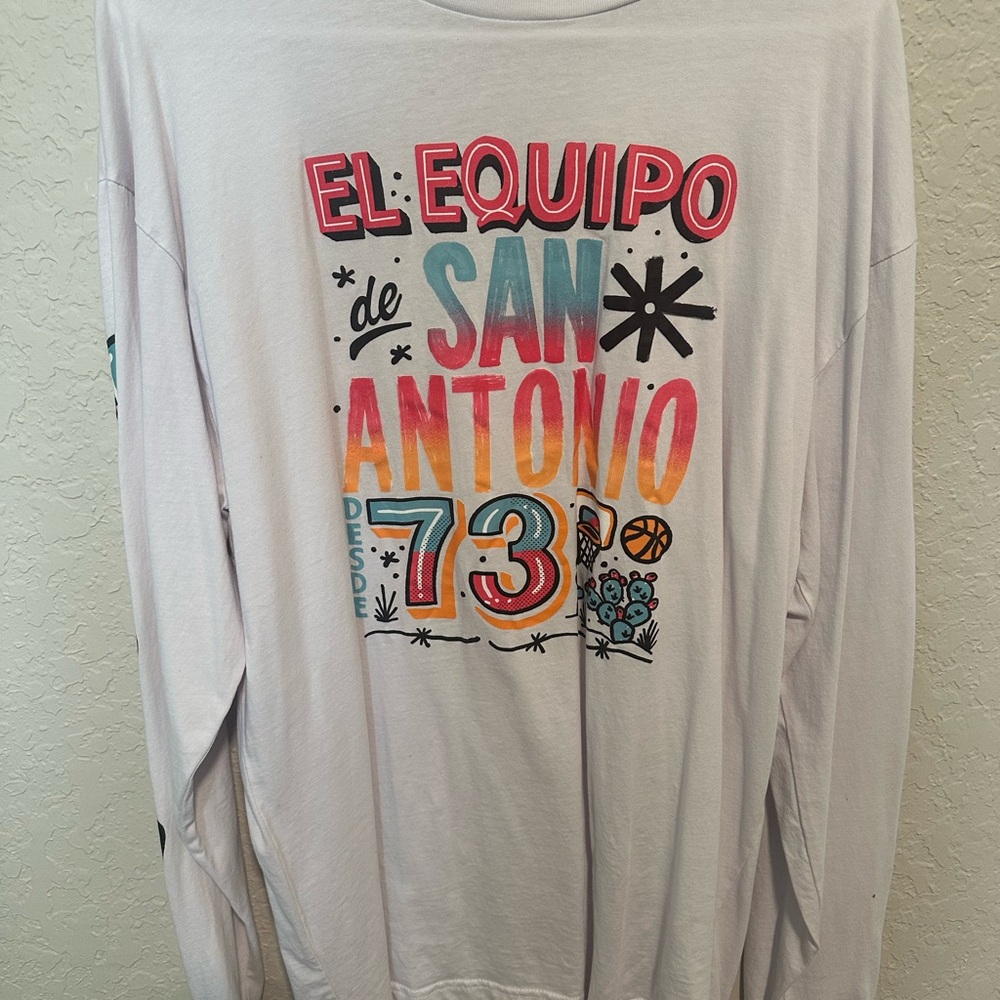 San Antonio Spurs Colorful Graphic Long Sleeve Shirt